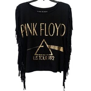 PINK FLOYD 2012 Women's Size Small Petite SP Black Fringe Concert Tee